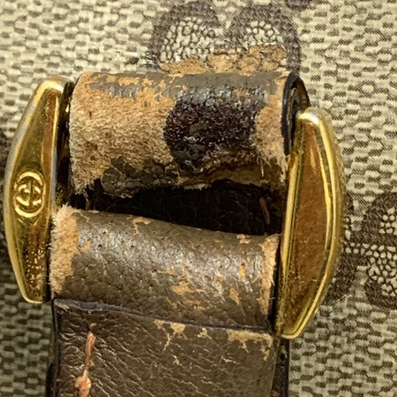 Vintage Gucci‎ Coated Canvas Leather Speedy Handbag **AS IS DAMAGED - Picture 10 of 13